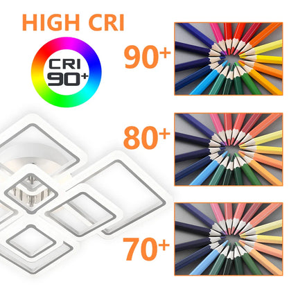 Modern LED Ceiling Light Dimmable Ceiling Lamp Fixture  Acrylic Flush Mount Ceiling Chandelier Lighting for Living Room Home