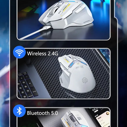 Inphic IN9 Wireless Gaming Mouse Rechargeable Ergonomics Bluetooth Mouse RGB Lighting Effect Desktop Computer Laptop Universal