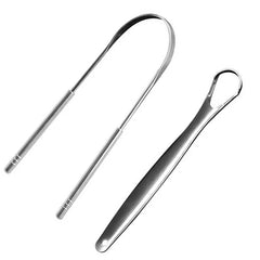 2Pcs Tongue Scraper Stainless Steel Tongue Cleaner Oral Care Hygiene Scraper Dental Oral Care Hygiene Health Care Tool