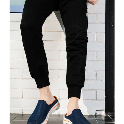 2024 Summer new breathable mesh shoes outdoor non-slip walking shoes comfortable sandals men half slippers casual loafers 35-48