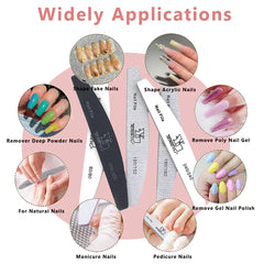 5/25Pcs/Lot Nail File Mix Color 80/100/150/180/240 Grit Professional Sandpaper Cuticle Remover Buffer Files Manicure Tool Set