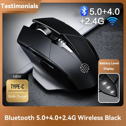 Bluetooth Compatible Mouse Rechargeable 2.4G INPHIC PM6 Wireless Mouse Office Mute Support PC Laptop Tablet Smartphone Universal