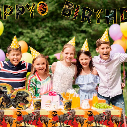 Jurassic World Birthday Decorations Tableware,127pcs Party Decorations Set-Dinosaur Theme Party Plate Cups Napkins Banner etc