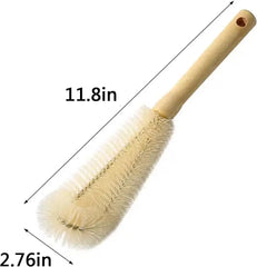 Bottle Brush Cleaner with Long Wooden Handle Water Bottle Cleaning Brush Natural Bristle Kitchen Scrub Bottle Brush for Cup Jug