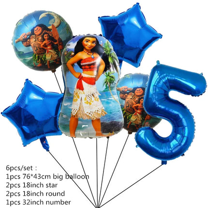 Disney Moana Birthday Party Decorations Supplie Moana Celebration Party Balloons Disposable Tableware Cup Plate Baby Shower Toys
