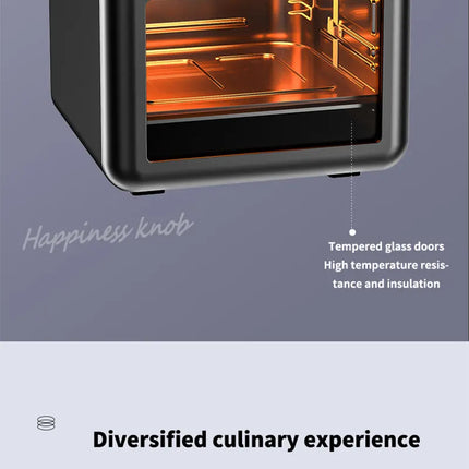 Electric Hot Air Fryer, 12L Large Capacity, 90% Less Oil, Convection Oven Deep Fryer, 360°Baking Viewable Window, Home Appliance