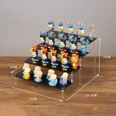 Acrylic Riser Display Stand Perfume Organizer Shelves for Amiibo Funko Figures Toys Cupcake Desserts Collection Cosmetic Jewelry