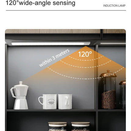 LED Cabinet Light USB Type-C Rechargeable Motion Sensor Led Lamp for Kitchen Wardrobe Cabinet Lighting 20cm/30cm/40cm/50cm/60cm
