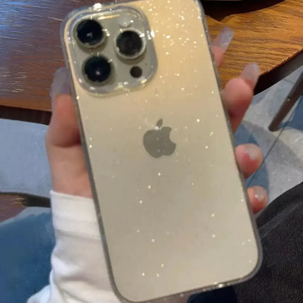 Luxury Bling Glitter Clear Phone Case For iPhone 16 15 14 13 12 11 Pro Max X XR XS 7 8 Plus Shockproof Transparent Soft Cover