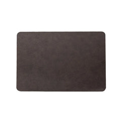 1pcs Light Luxury Solid Leather Placemat Coffee Brown PU Table Mat Waterproof Oilproof Heat-Insulated Plate Bowl Pad Table Decor