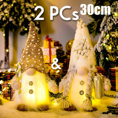 1~4pcs 2024 Christmas Doll Elf Knitted Gnome with Led Night Light Christmas Decorations for Home Xmas Navidad New Year 2025 Gift