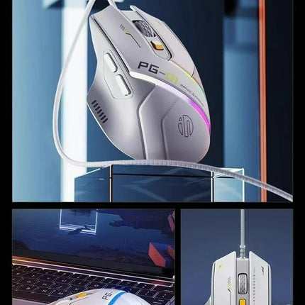 Inphic Pg1 Wired Mouse Gaming Mouse RGB Light Emitting   Macro Programming 12800DPI  6 Keys Computer Mouse For Office Home