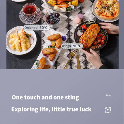 Electric Hot Air Fryer, 12L Large Capacity, 90% Less Oil, Convection Oven Deep Fryer, 360°Baking Viewable Window, Home Appliance