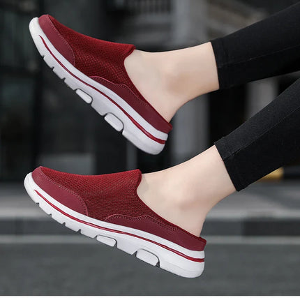 2024 Summer new breathable mesh shoes outdoor non-slip walking shoes comfortable sandals men half slippers casual loafers 35-48