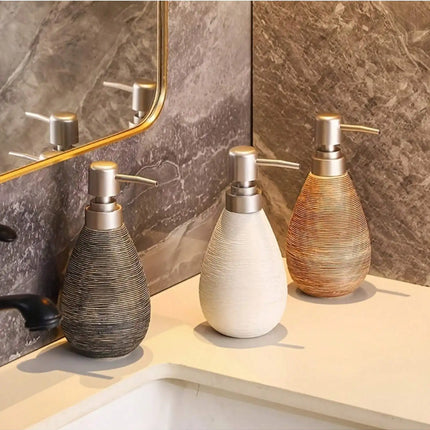 Creative Retro Style Ceramic Push-Type Soap Dispenser With Pump,  Hand Soap Bottle, Suitable For Bathrooms Kitchens And Toilets