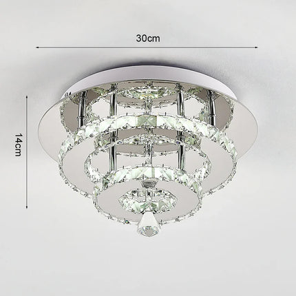 KOMORE Modern Small Crystal LED Ceiling Light, Square / Round for Office, Living Room, Bedroom, Kitchen, Hallway