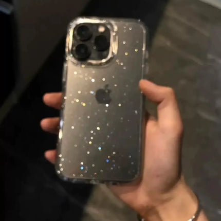 Luxury Bling Glitter Clear Phone Case For iPhone 16 15 14 13 12 11 Pro Max X XR XS 7 8 Plus Shockproof Transparent Soft Cover