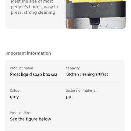 Kitchen Detergent Press Portable Soap Dispenser Pak Clean Cloth Dishwashing Pot Soap Dispenser Cleaning Tool