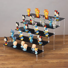 Acrylic Riser Display Stand Perfume Organizer Shelves for Amiibo Funko Figures Toys Cupcake Desserts Collection Cosmetic Jewelry