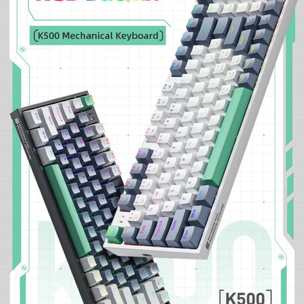Machenike K500 Mechanical Keyboard Gaming Keyboard Wired Keyboard Hot Swappable 94 Keys RGB Light Mac Windows