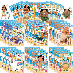 Disney Moana 2 Make a Face Puzzle Stickers Party Favors Gifts DIY Cartoon Sticker Goodie Bag Pinata Fillers Party Decoration