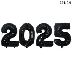 2025 Crown Number Foil Balloons Happy New Year Eve Party Decoration Photo Booth Props Supplies Christmas Home Decor Navidad 2024