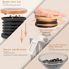 CAFEMASY Coffee Beans Grinder Single Dose Hopper And Bellows Coffee Grinder Bean Bin Blowing Cleaning Tool For Eureka Mignon