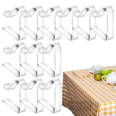 12pcs Transparent Tablecloth Clips Windproof Table Cover Clamps Table Cloth Clips for Outdoor Parties Weddings