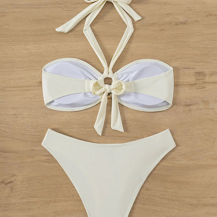 "2025 Sexy Bandeau Push-Up Bikini Set - Brazilian Thong Swimwear for Women"