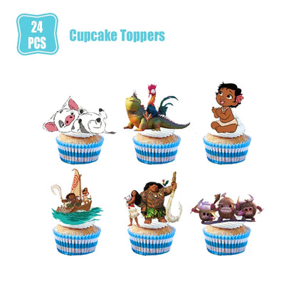 Moana 2 Birthday Party Decoration Supplie Vaiana Birthday Decoration Set Tableware Balloons Backdrop Plates Cups Baby Shower Toy