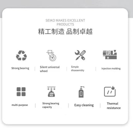 Stainless Steel Cart with Thickened Three Layers- Kitchen Utility Cart for Serving  Collecting Dishes Multi-functional Trolley