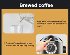 BioloMix 20 Bar Semi Automatic Powder Coffee Machine,with Milk Steam Frother Wand, for Espresso, Cappuccino, Latte and Mocha