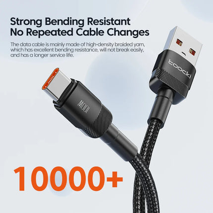 Toocki USB Type C Cable 100W Fast Charging 6A Type C Cable for Xiaomi Huawei P30 P40 Samsung POCO Realme Oneplus Data Wire