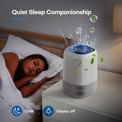 Air Purifiers for Bedroom Home, Air Filter Cleaner with Fragrance Sponge, HEPA Filter for Smoke, Allergies, Pollen, Pet Timer
