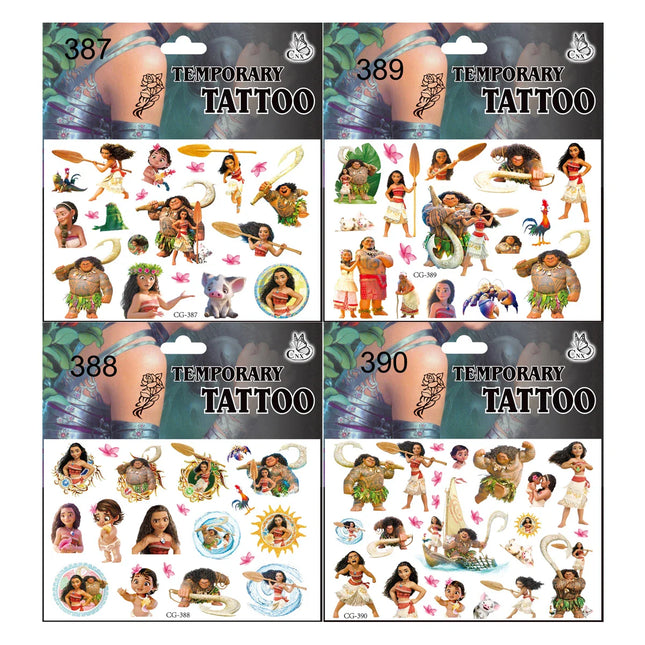 1/4/8pcs Moana Party Favor Temporary Tattoos Stickers Birthday Party Supplies Decorations Gifts for Boys Girls Classroom Rewards