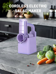 Electric Cheese Grater Portable Salad Maker With 3 Different Shapes of Blades 40W Electric Rotary Slicer Shredder ABS304