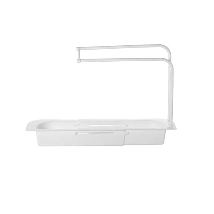 Telescopic Sink Shelf Kitchen Self Draining Rack Soap Sponge Storage Basket Holder Rag Towel Bar Household Supplies