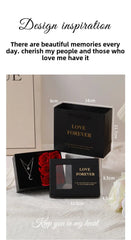 Valentine's Day Jewelry Gift Packaging Box  6 Rose Pendants Ring Bracelet Eternal Flower Window Opening Jewelry Box Romantic Bag
