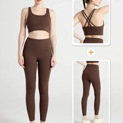 2 Piece Yoga Clothes Women's Tracksuit Athletic Wear Pilates Fitness Suit Gym Workout Push Up Clothes Sports Bra Leggings Suit