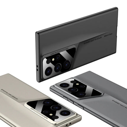 Ultrathin Blade Mecha Hard PC Matte Phone Case For Samsung Galaxy S24 S23 S22 Ultra Lens Protection Frosted Shockproof Cover