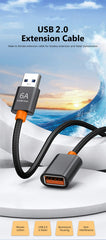 6A USB 3.0/2.0 USB Extension Cable for Smart Laptop PC TV Xbox One SSD USB Extension Cable Extender Cord Mini Fast Speed Cable
