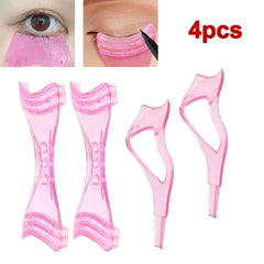 3In1 Eyelash Aid Easy To Use Eye Liner Stencil Pink Plastic Eye Lash Card Mascara Guard Lightweight Cosmetic Tools Free Shipping