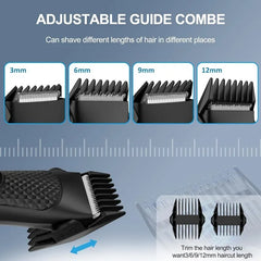 Body Hair Trimmer for Men Electric Groin Hair Trimmer Rechargeable Balls Groomer Replaceable Ceramic Blade Head Waterproof