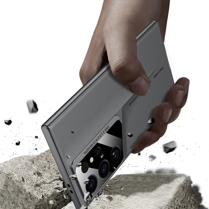 Ultrathin Blade Mecha Hard PC Matte Phone Case For Samsung Galaxy S24 S23 S22 Ultra Lens Protection Frosted Shockproof Cover