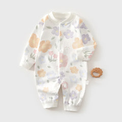 Baby Onesie 100% Cotton Boys Girls Long Sleeve Romper  Infant Cute Printed Fruit Onesie Pajamas 1-3-6-9M Four Season Universal