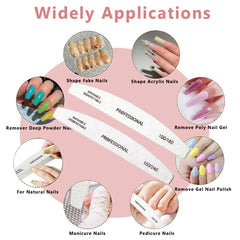 10pcs/Lot Wooden Nail Files Professional 100 180 240 Emery Board Manicure Buffer Grey Boat Double-sided Wooden Pedicure Buffers