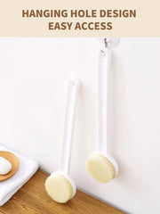 1 Pack Long Handle Shower Brush Unisex Senior Single Side Back Brush Bath Brush Exfoliating Suitable For Wet And Dry Brushes