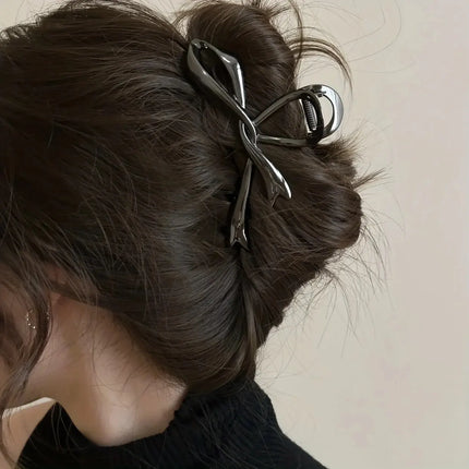 1 Multi-color Irregular Bow Large Grab Clip WOMEN'S Back Hair Clip Simple Design Advanced Sense Shark Clip Suitable for Daily US