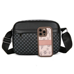 Casual Lightweight Business Shoulder Bags for Men PU Leather Messenger Bag Comfortable Wide Strap Crossbody Bags Designer Male