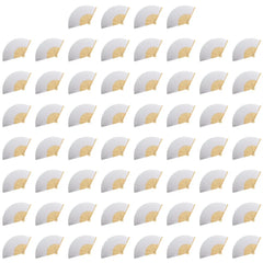 100-1PCS Hand Held Paper Fans Blank White Bamboo Folding Fans for Wedding Gift Party Dance DIY Decoration Personalised Fan